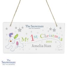 Personalised The Snowdog My 1st Christmas Wooden Plaque